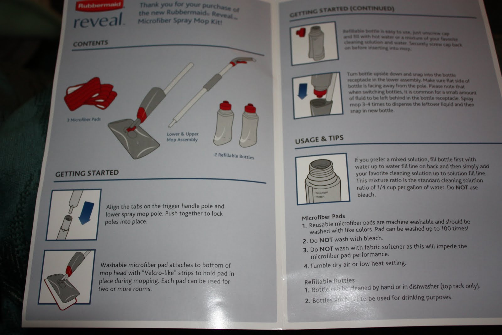 Rubbermaid Reveal Spray Mop Review and Giveaway