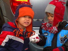 Boys Sharing a Winter Treat