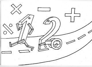 Dibujos infantiles para colorear: Dibujo de Números paraimprimir y