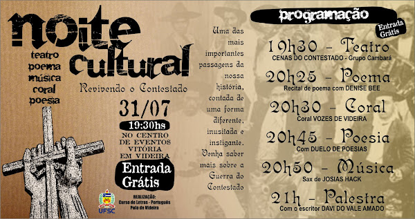 Convite da Noite Cultural.