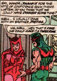 Wonder Man quickly assesses the nature of Wanda and Pietro's relationship