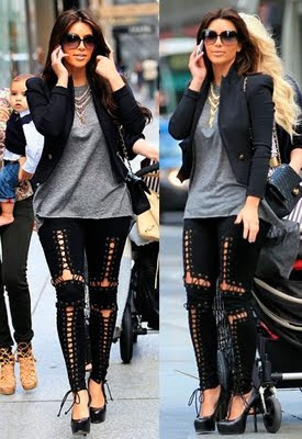 Vivid: Get the Look: Kim Kardashian's Lace-up Leggings