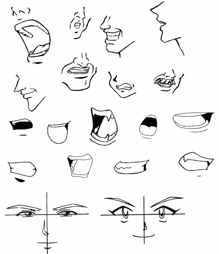 imagens de como desenhar boca de personagens de