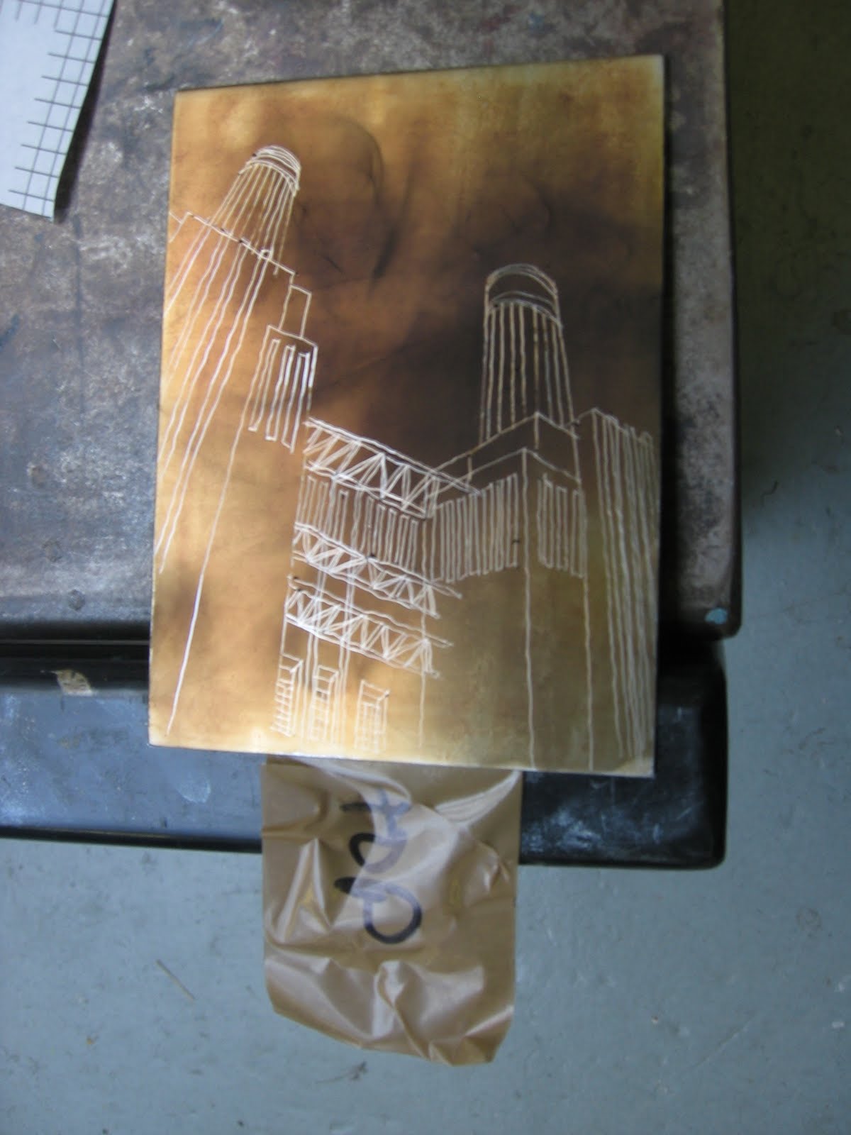 Koodoodles Art Making Blogs eLP class 2 part 1 etching hardground