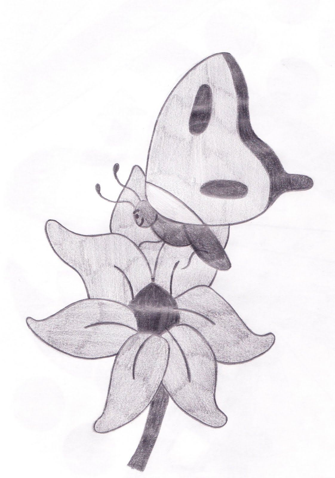 Dibujo por dia: Mariposa/Flor