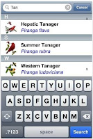 iBird Species Search