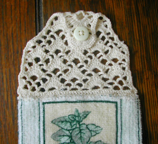 crocheted kitchen towel