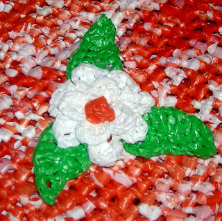 Crocheted plastic flower