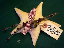 "Believe" Star ornies, burgundy