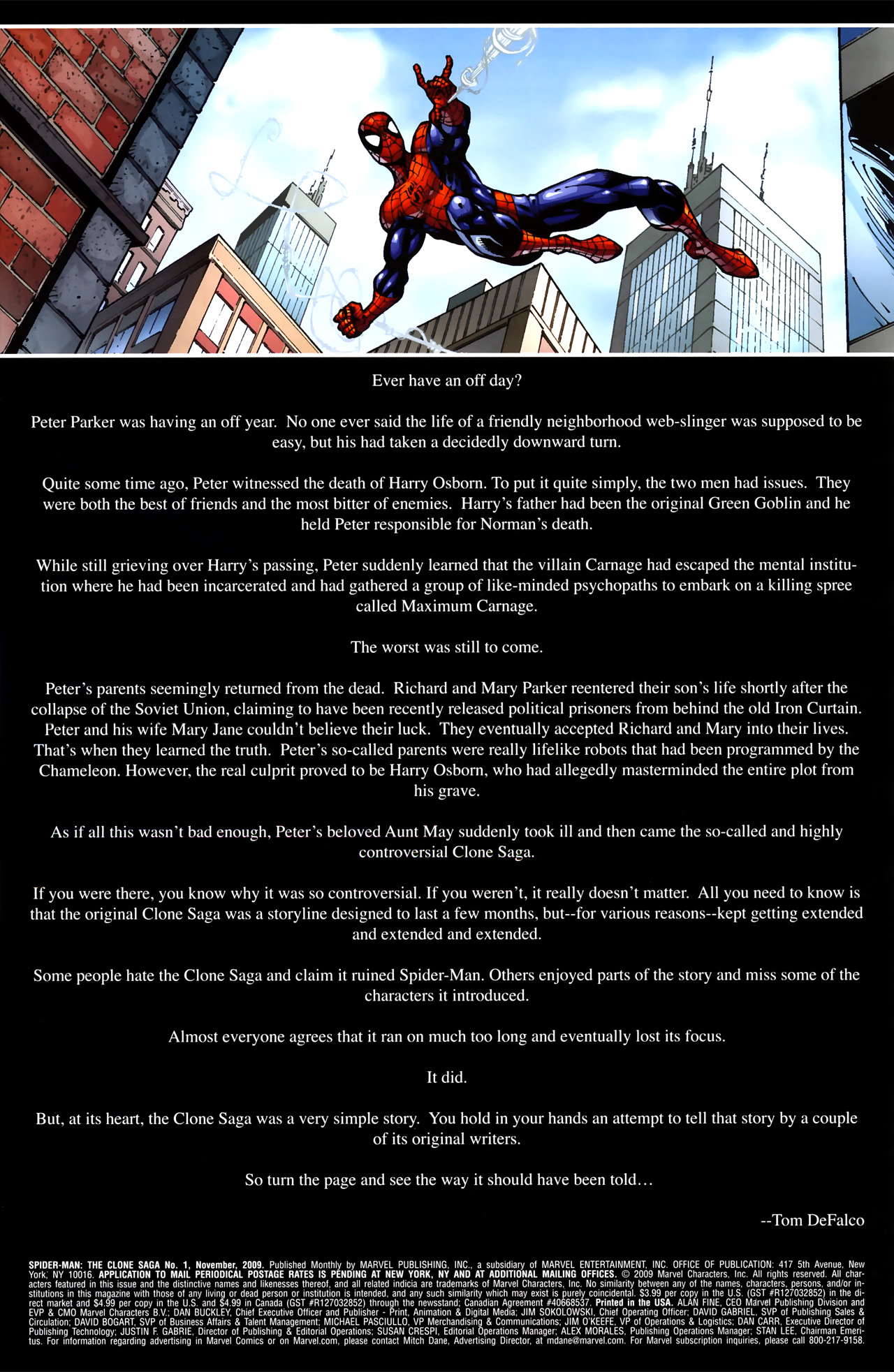 Read online Spider-Man: The Clone Saga comic -  Issue #1 - 2
