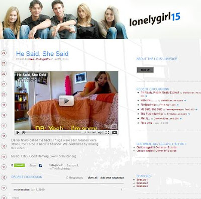 lonelygirl 15 home page