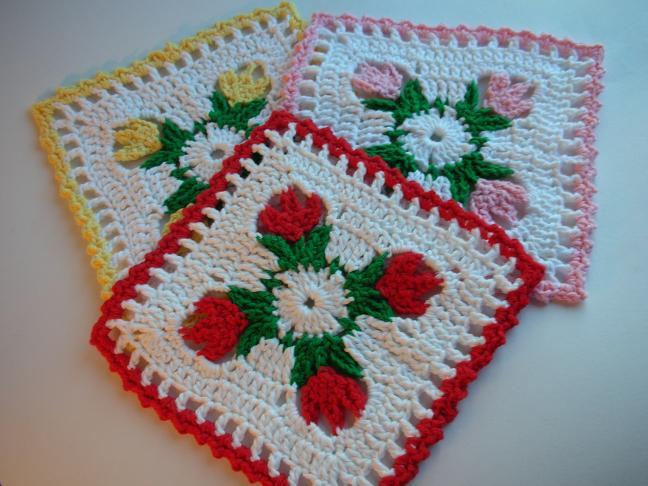 Whiskers  Wool: Tulip Dishcloth Crochet Pattern - FREE