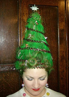 Christmas tree inspired hair