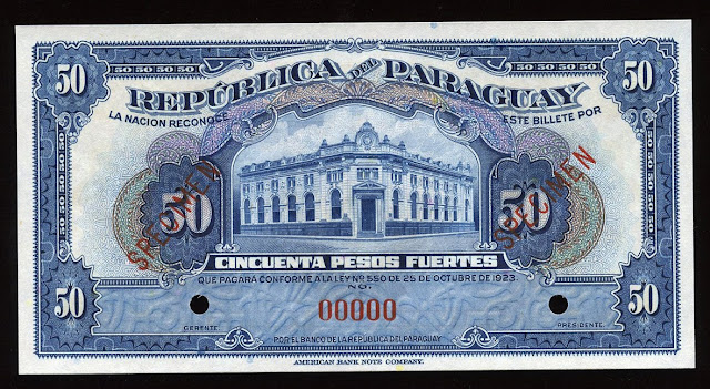 Paraguay currency 50 pesos fuertes