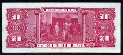 Tiradentes cédula 5000 Brazian Cruzeiros banknote Notafilia
