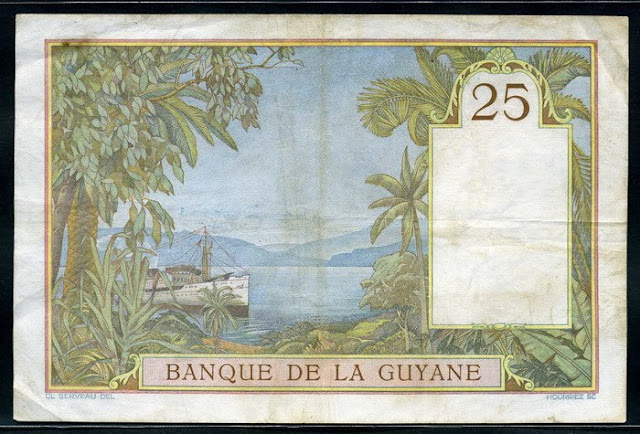 25 Francs French Guiana 1933-1945