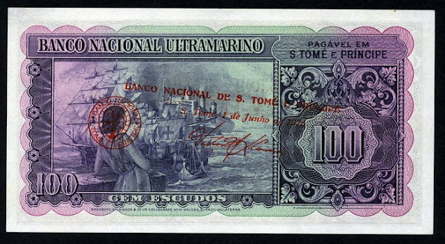 Sao Tome and Principe 100 Escudos money currency notes Banco Nacional Ultramarino