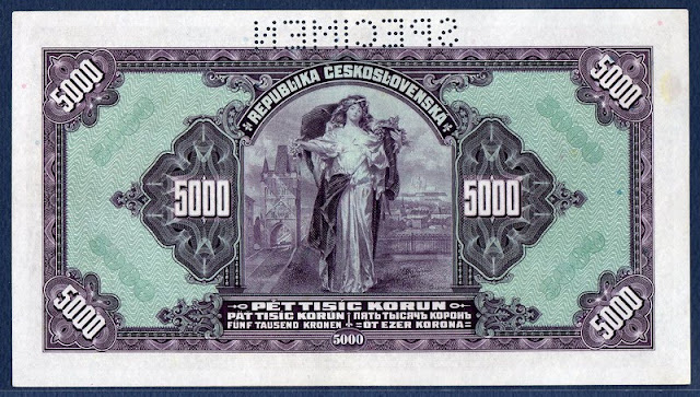 Czechoslovakia 5000 Korun banknote