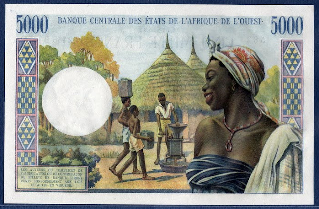 West African States paper money 5000 Francs