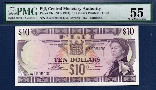 Fijian dollar Paper Money Fiji 10 Dollars