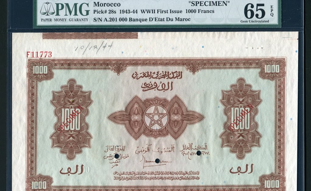 Morocco Banknotes 1000 Francs Note 1944 Banque D Etat Du Maroc World morocco-banknotes-1000-francs-note-1944-banque-d-etat-du-maroc-world
