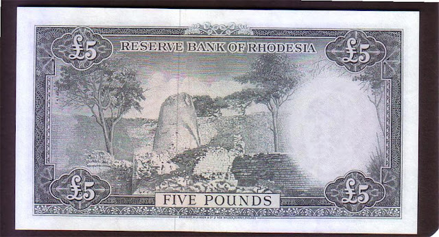 Rhodesian pound British banknotes Great Zimbabwe Ruins