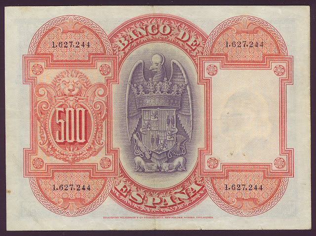 SPAIN paper money 500 Pesetas