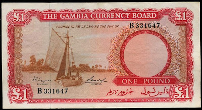 British Gambia banknote Pound