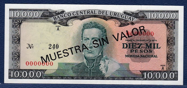 Uruguay 10000 Pesos Specimen banknote