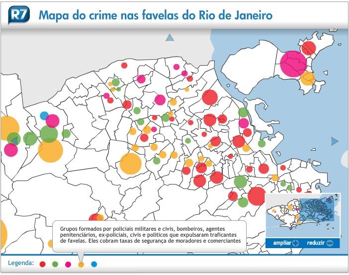 . Mapa mostra como o crime organizado atua nas favelas do Rio de Janeiro