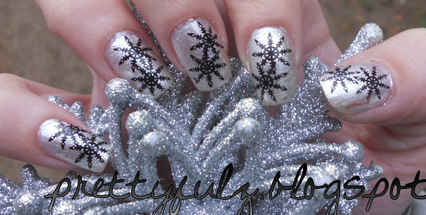 prettyfulz snowflake nail art