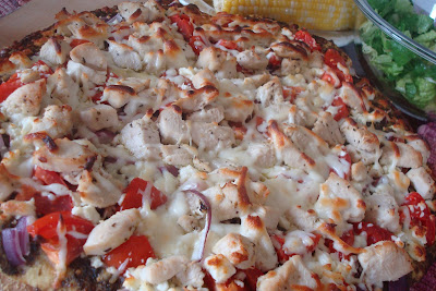 Pesto Chicken Pizza with Pinenuts and Feta