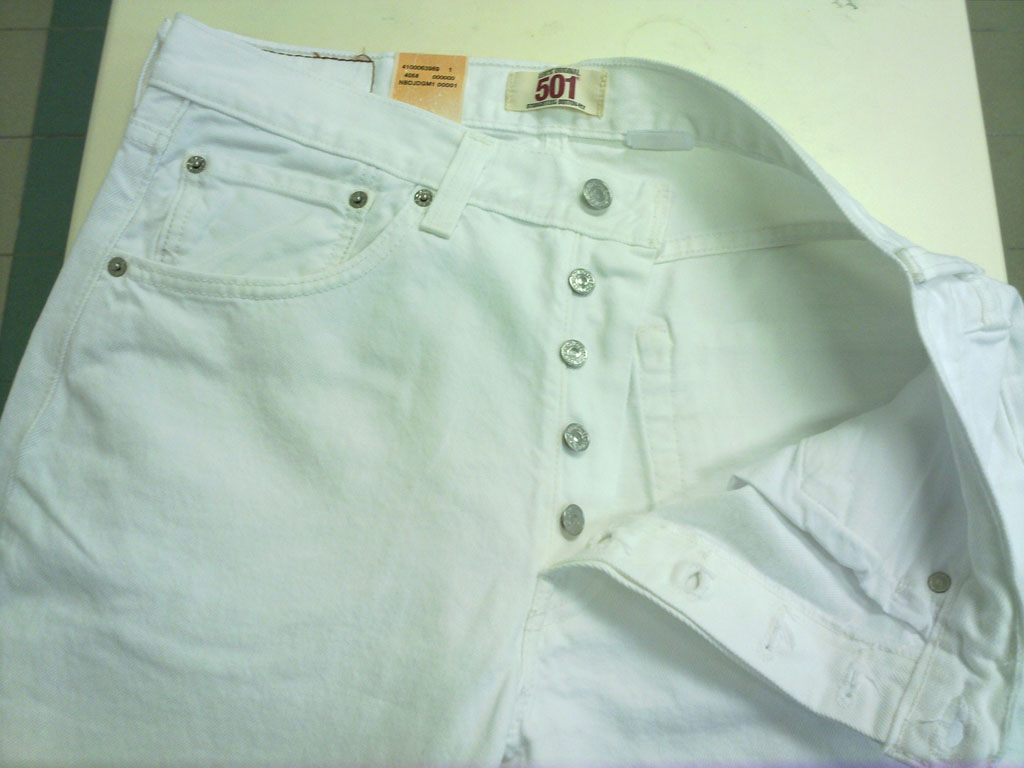 SuperCheapJeans: LEVI'S® 501® JEAN - White Garment Dye - Size:W33 L32