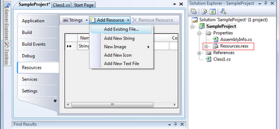 Visual Studio: Adding file as resource