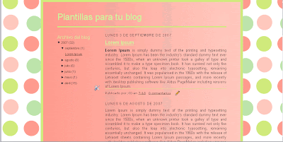Plantilla blog blogger gratis pop rosa y verde