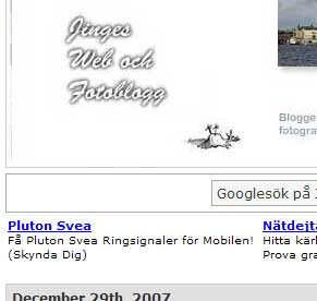 En bild på google-reklam för Pluton Svea ringsignaler.