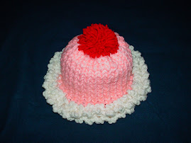 My first project using a pattern, Thanks Robin McCoy  Strawberry Deluxe Sundae Hat