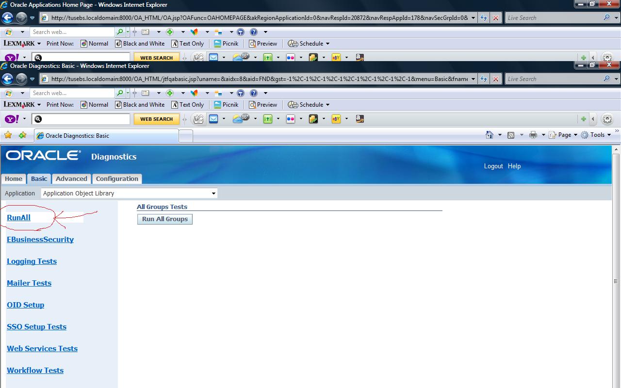 to the database wizard! Part II Setup Printers for Oracle E