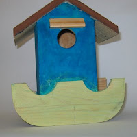 tiki hut mosaic bird house