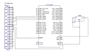 Robotics INDIA: PARALLEL PORT PROGRAMMER FOR ATMEGA 16/32