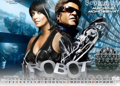 Endhiran Robot Movie Desktop Calendar 2011