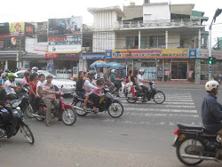 Lots of motorbikes on the streets