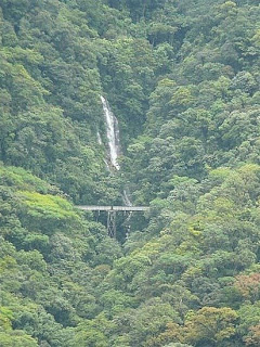 waterfall and the big famous bridge - Morretes, Brazil