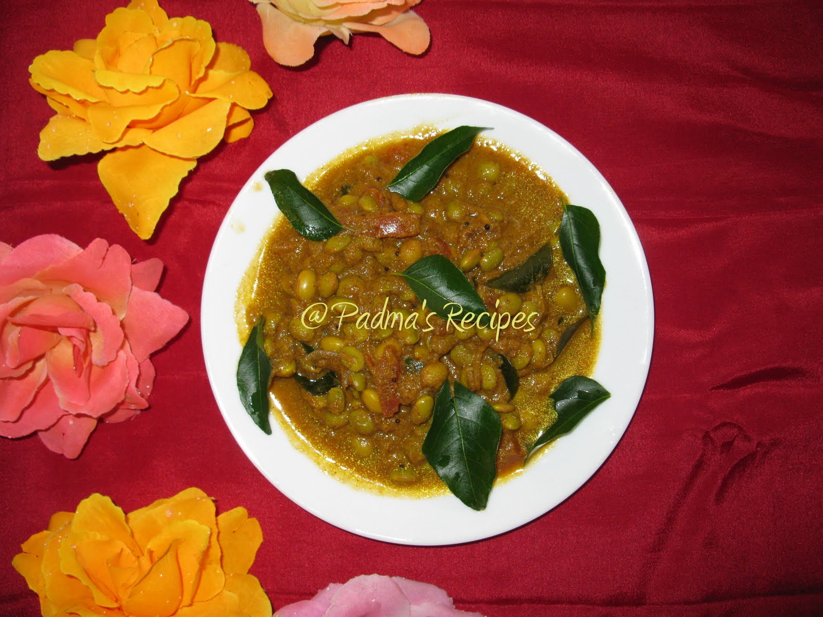 Padma's Recipes GREEN MOCHAI/FRESH FIELD BEANS CURRY