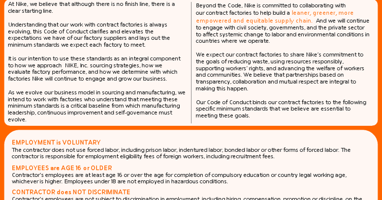 nike code of conduct