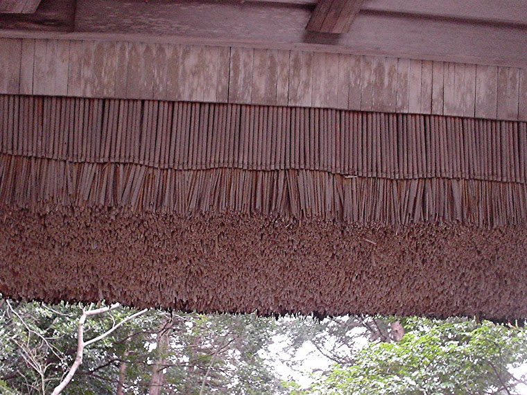 Thatched roof on Temple grounds in Kyoto