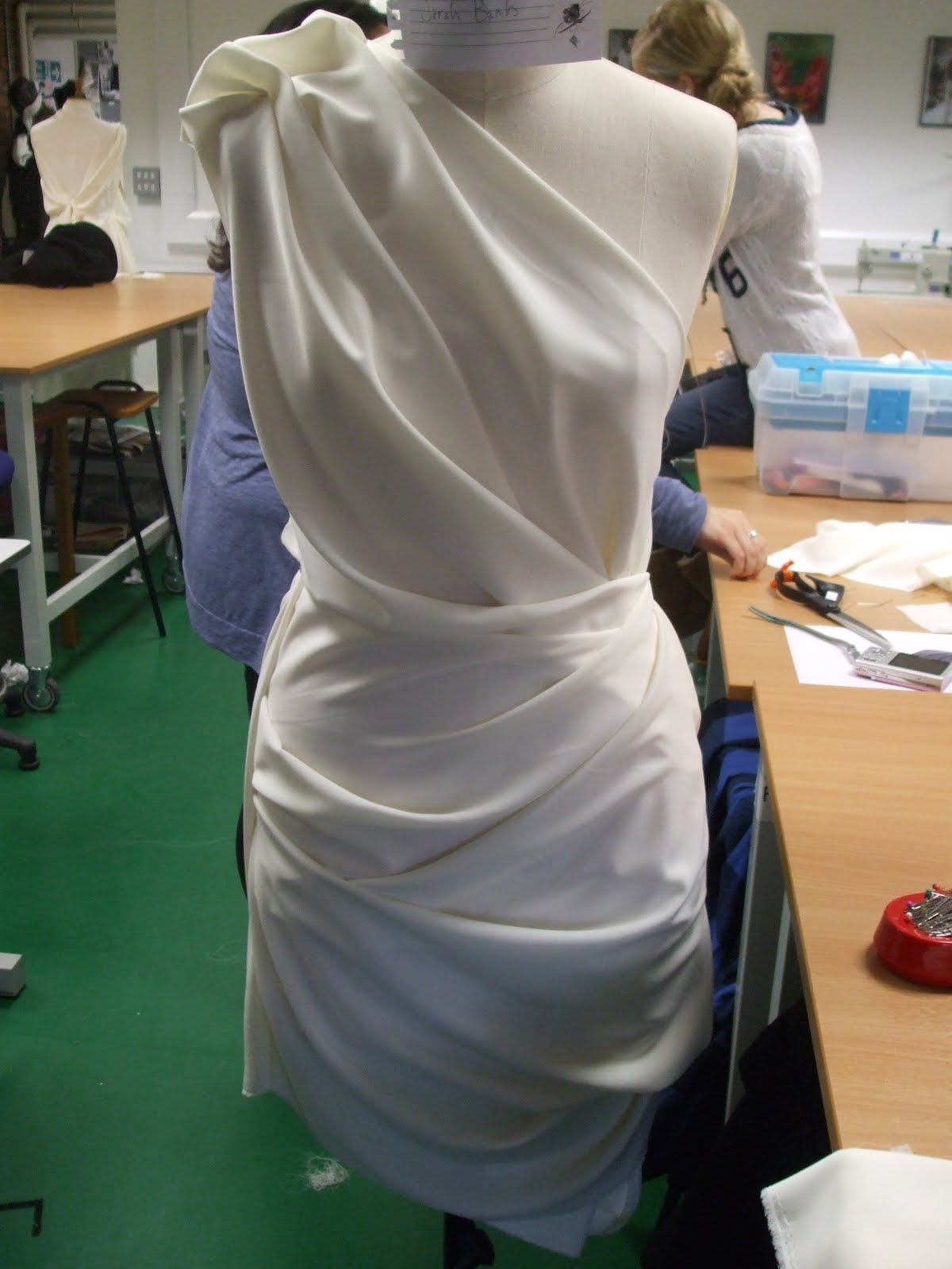 Sarah's FdA Fashion Blog Draping on the stand.
