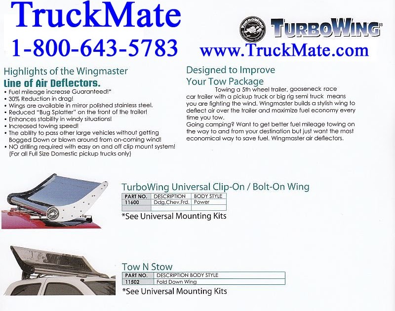 TRUCKMATE 1-800-643-5783: TRUCKMATE RV TURBO WINGS