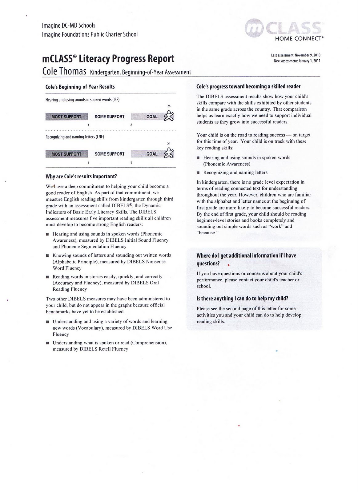 mClass Literacy Progress Report