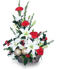 Christmas Flower Basket Arrangements